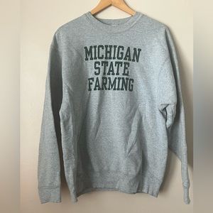 Michigan State Farming Sweatshirt Green Grey Women’s Size Large